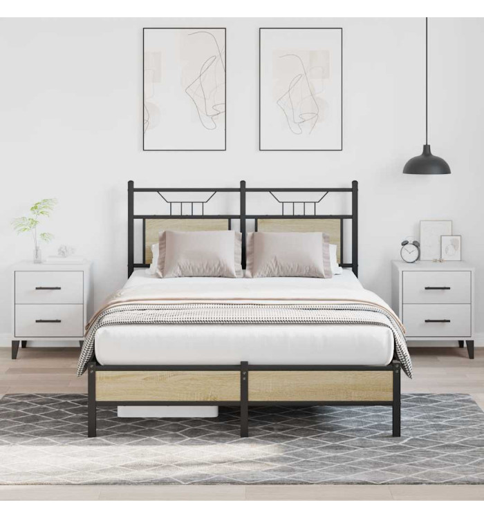 Cadre de lit sans matelas chêne sonoma 120x190 cm | Mobilier & Déco