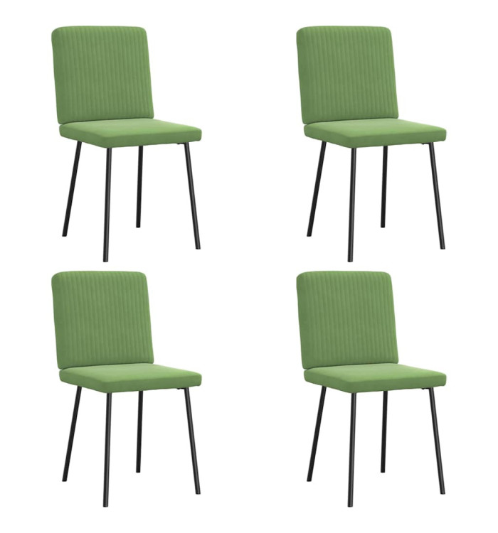 Chaises à manger lot de 4 vert clair velours | Mobilier & Déco