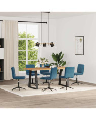 Chaises à manger lot de 6 bleu velours | Mobilier & Déco