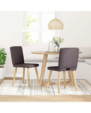 Chaises à manger lot de 2 marron foncé tissu | Mobilier & Déco