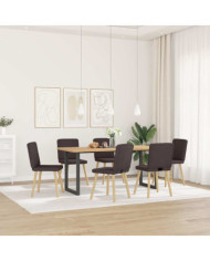 Chaises à manger lot de 6 marron foncé tissu | Mobilier & Déco