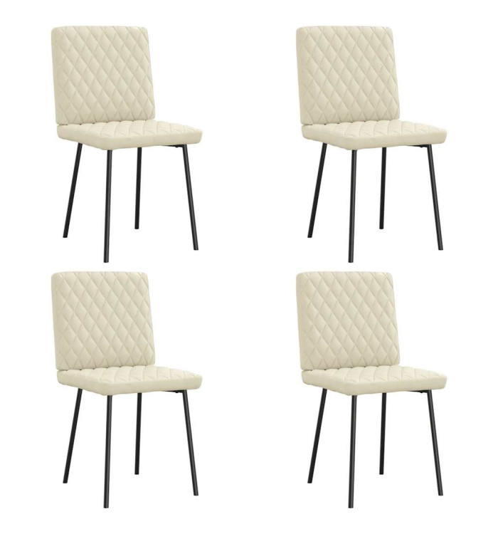 Chaises à manger lot de 4 crème similicuir | Mobilier & Déco
