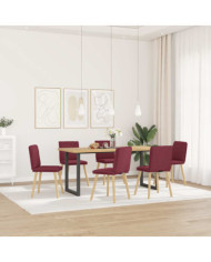 Chaises à manger lot de 6 rouge bordeaux tissu | Mobilier & Déco