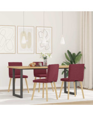 Chaises à manger lot de 4 rouge bordeaux tissu | Mobilier & Déco