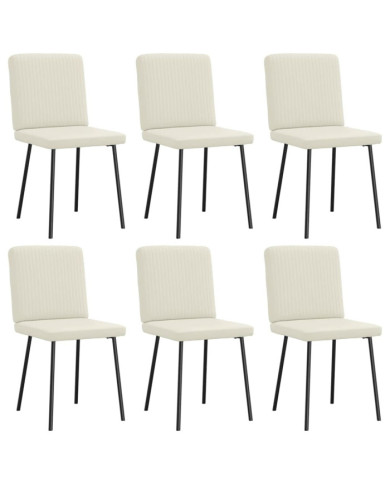 Chaises à manger lot de 6 crème velours | Mobilier & Déco
