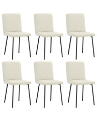 Chaises à manger lot de 6 crème velours | Mobilier & Déco