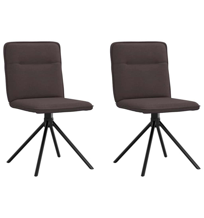 Chaises à manger lot de 2 marron foncé tissu | Mobilier & Déco
