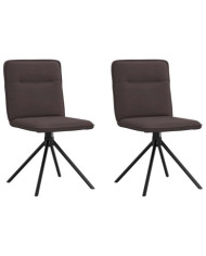 Chaises à manger lot de 2 marron foncé tissu | Mobilier & Déco