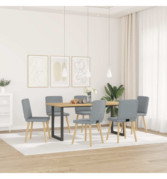 Chaises à manger lot de 6 gris clair tissu | Mobilier & Déco