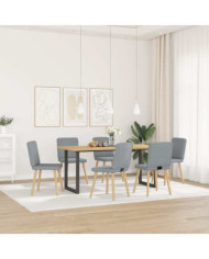 Chaises à manger lot de 6 gris clair tissu | Mobilier & Déco