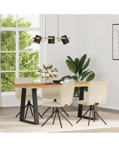 Chaises à manger lot de 4 crème tissu | Mobilier & Déco