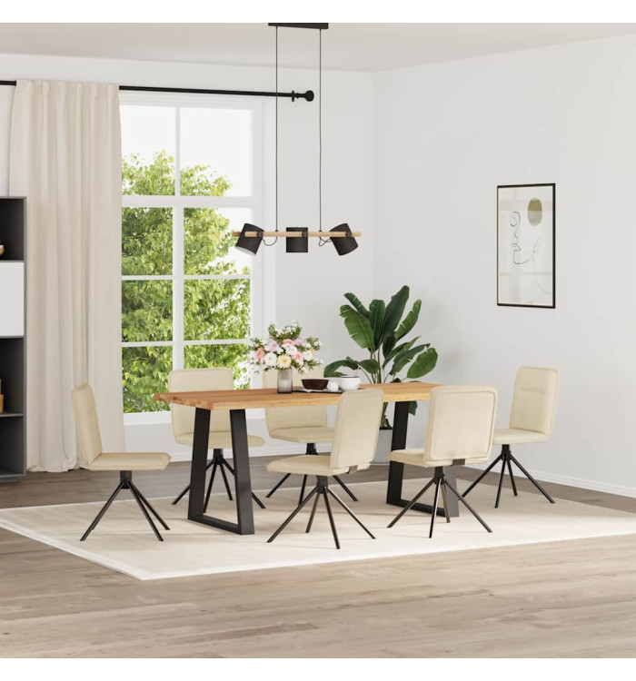 Chaises à manger lot de 6 crème tissu | Mobilier & Déco