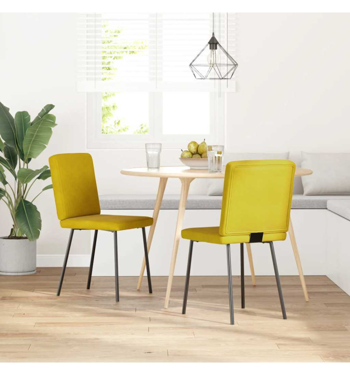 Chaises à manger lot de 2 Jaune Velours | Mobilier & Déco