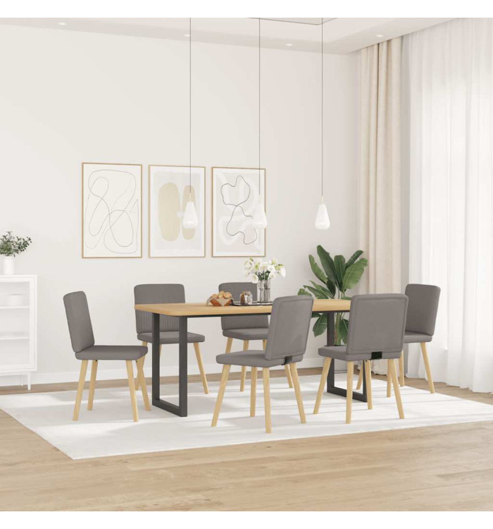Chaises à manger lot de 6 taupe tissu | Mobilier & Déco