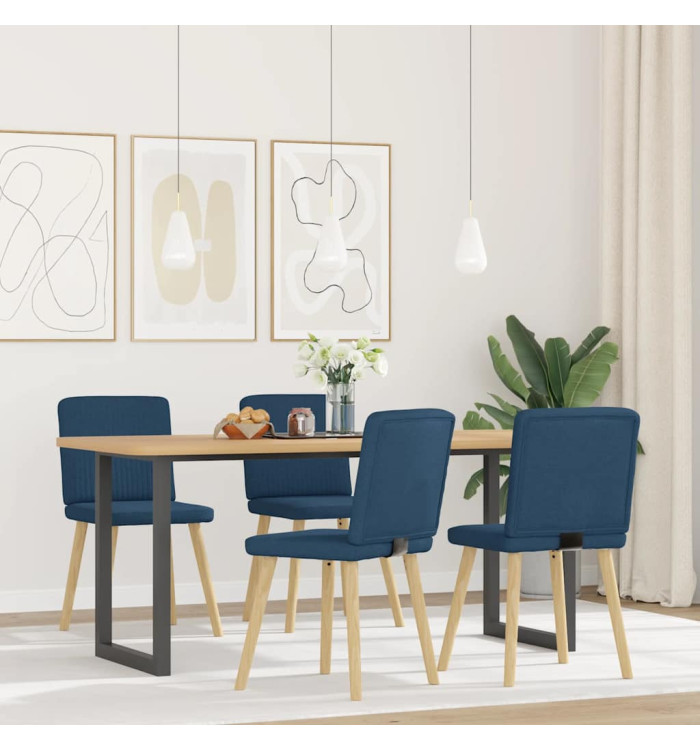Chaises à manger lot de 4 bleu tissu | Mobilier & Déco