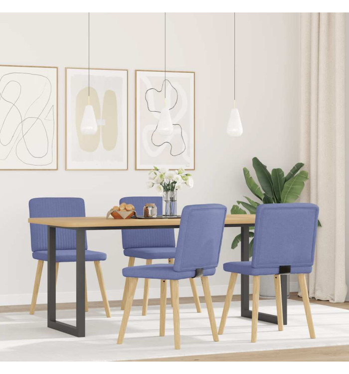 Chaises à manger lot de 4 bleu jean tissu | Mobilier & Déco