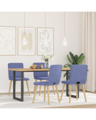 Chaises à manger lot de 4 bleu jean tissu | Mobilier & Déco