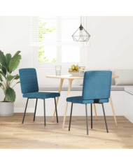 Chaises à manger lot de 2 Bleu Velours | Mobilier & Déco