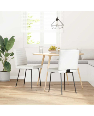 Chaises à manger lot de 2 blanc similicuir | Mobilier & Déco