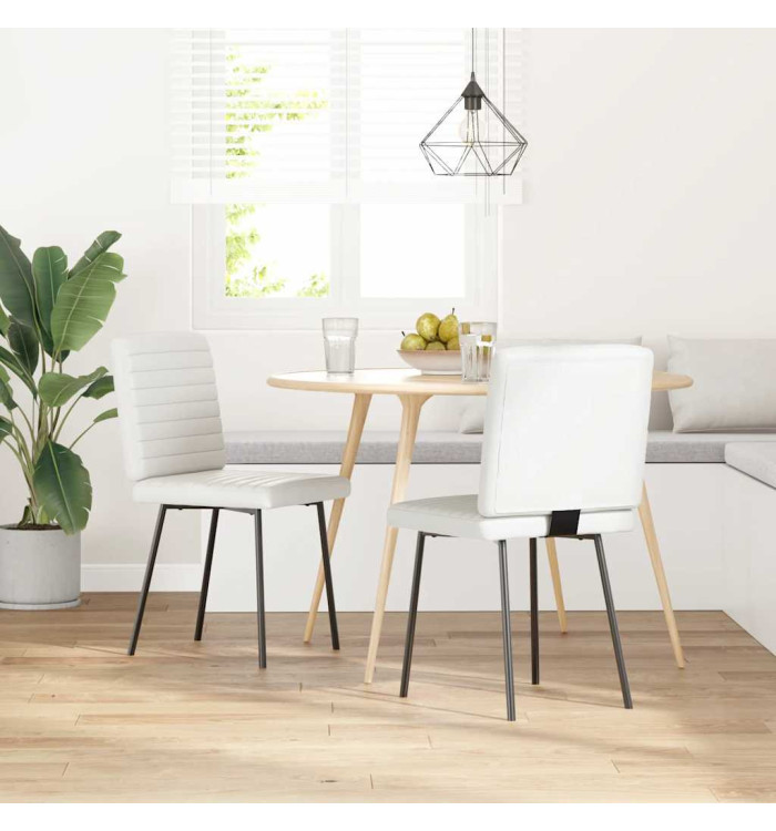 Chaises à manger lot de 2 blanc similicuir | Mobilier & Déco