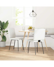 Chaises à manger lot de 2 blanc similicuir | Mobilier & Déco