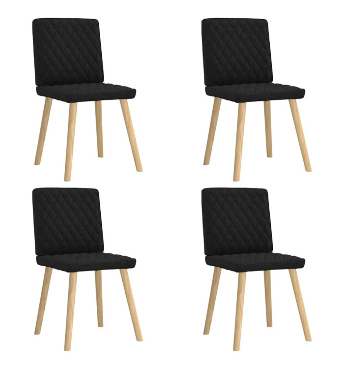 Chaises à manger lot de 4 noir tissu | Mobilier & Déco