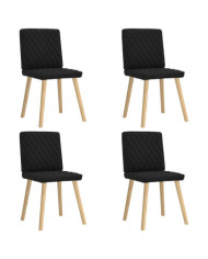 Chaises à manger lot de 4 noir tissu | Mobilier & Déco