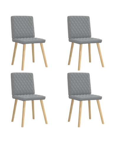 Chaises à manger lot de 4 gris clair tissu | Mobilier & Déco