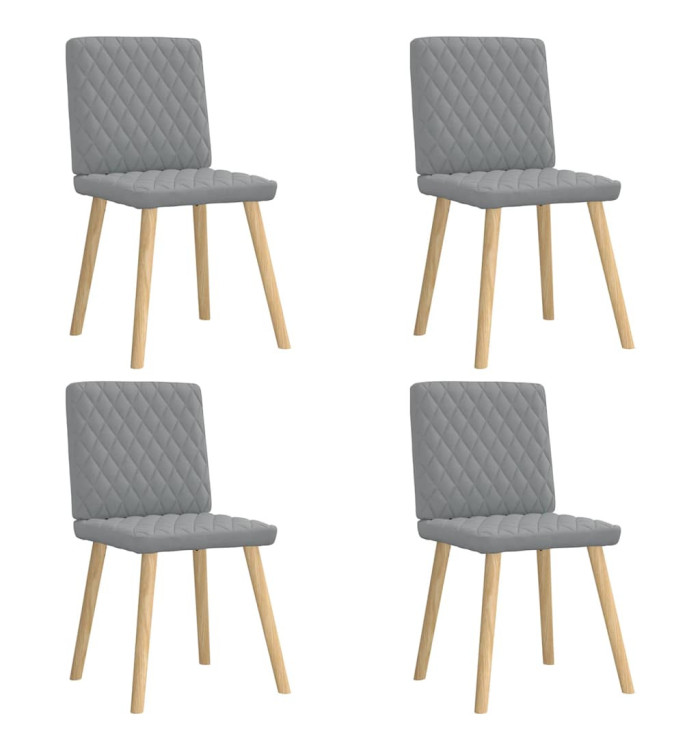 Chaises à manger lot de 4 gris clair tissu | Mobilier & Déco