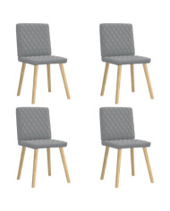 Chaises à manger lot de 4 gris clair tissu | Mobilier & Déco