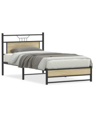 Cadre de lit sans matelas chêne sonoma 100x200 cm | Mobilier & Déco