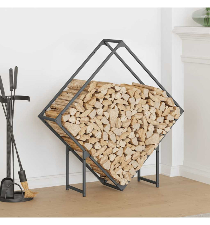 Portant de bois chauffage anthracite 100x25x100 cm | Mobilier & Déco