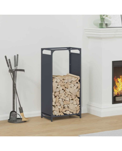 Portant de bois chauffage anthracite 44x28x90 cm | Mobilier & Déco