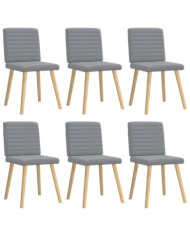 Chaises à manger lot de 6 gris clair tissu | Mobilier & Déco