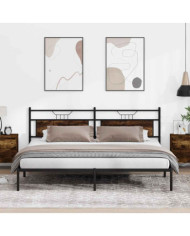 Cadre de lit sans matelas chêne fumé 193x203 cm bois ingénierie | Mobilier & Déco