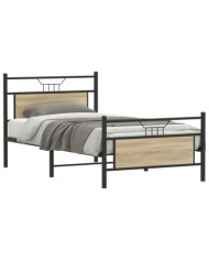 Cadre de lit sans matelas chêne sonoma 100x190 cm | Mobilier & Déco