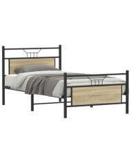 Cadre de lit sans matelas chêne sonoma 107x203 cm | Mobilier & Déco