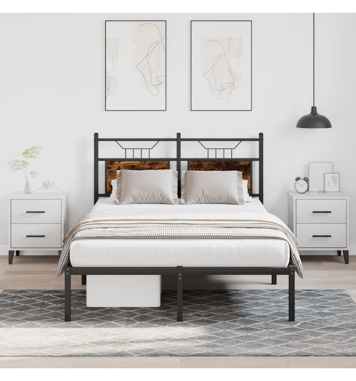 Cadre de lit sans matelas chêne fumé 120x190 cm bois ingénierie | Mobilier & Déco