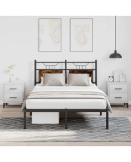 Cadre de lit sans matelas chêne fumé 120x190 cm bois ingénierie | Mobilier & Déco