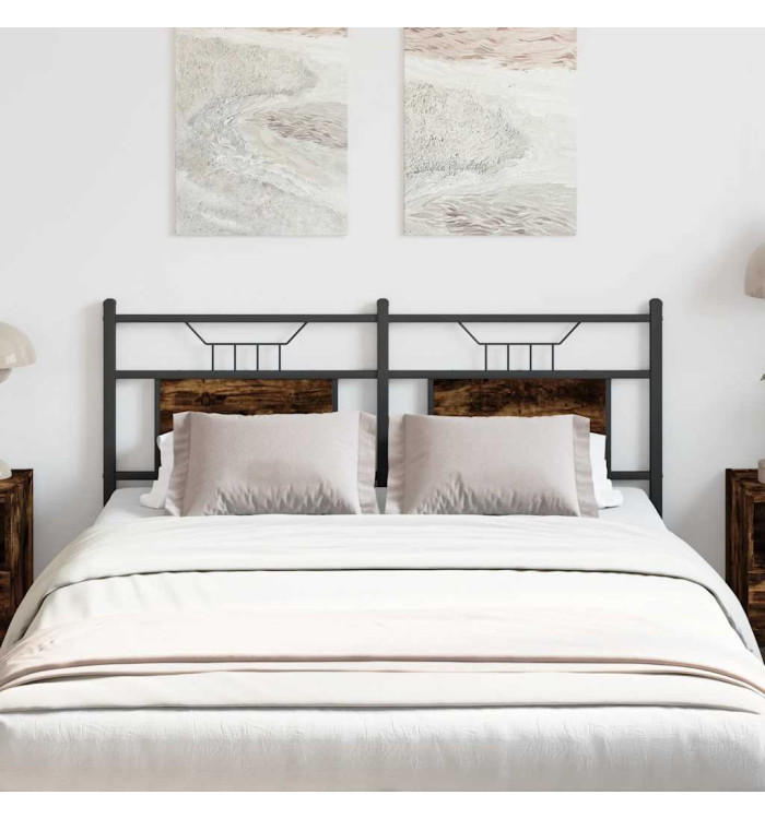 Tête de lit chêne fumé 150 cm bois d'ingénierie et acier | Mobilier & Déco