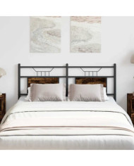 Tête de lit chêne fumé 150 cm bois d'ingénierie et acier | Mobilier & Déco