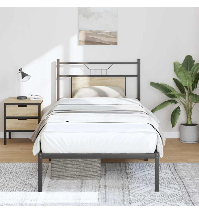 Cadre de lit sans matelas chêne sonoma 75x190 cm | Mobilier & Déco