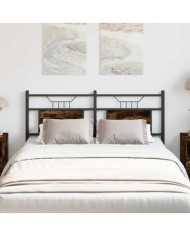 Tête de lit chêne fumé 137 cm bois d'ingénierie et acier | Mobilier & Déco