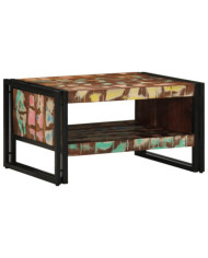 Table basse multicolore 70x50x38 cm bois de récupération massif | Mobilier & Déco