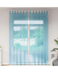 Rideaux en voile avec passe-tringles 2 pcs turquoise | Mobilier & Déco