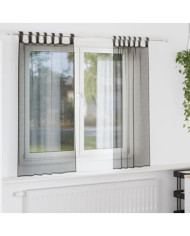 Rideaux en voile avec passants 2 pcs noir | Mobilier & Déco