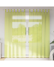 Rideaux en voile avec passants 2 pcs vert pomme | Mobilier & Déco