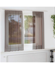 Rideaux en voile avec passe-tringles 2 pcs marron | Mobilier & Déco
