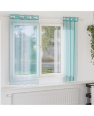 Rideaux en voile avec œillets 2 pcs turquoise | Mobilier & Déco