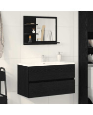 Miroir de salle de bain chêne noir 60x10,5x45cm bois ingénierie | Mobilier & Déco